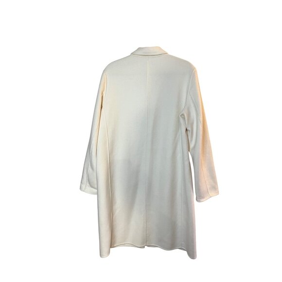 Gap Womens Wool Blend Ivory Button-Front Long Coat Size Large preppy classic - Picture 2 of 13